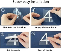 3 Inch White Vinyl Reflective Mailbox Numbers Easy Installation for Any Surface