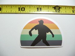 BASEBALL PITCHER SUN BANDS SMALL STICKER DECAL GAME ATHLETIC SPORTS GAME