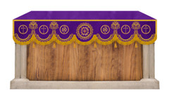 Embroidered Superfrontal Adorned with Golden Fringes for Liturgical Church use