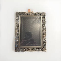 Vintage Cast Metal Photo Picture Frame 5×7 Tulip Floral And Scrollwork Style