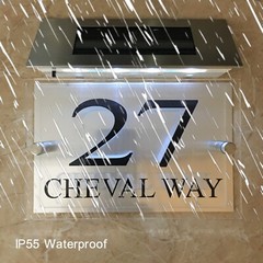 Elegant SOLAR LIGHT LED House Signs Plaques Door Numbers 1 – 9999 street Name