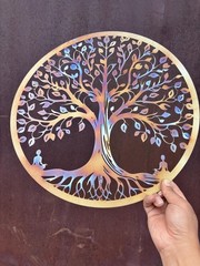 Heat Colored Tree of Life Metal Wall Hanging – Outdoor Garden Decor