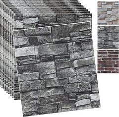 10 Pcs 3D Tile Brick Wall Sticker Self-adhesive Foam Panel Wallpaper 38*35
