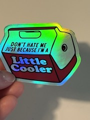 Don’t Hate Me Little Cooler 3 Inch Funny Humor Holographic Waterproof Sticker
