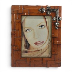 Mailtand Smith Leather & Sterling Silver 5×7 Picture Photo Frame As Is