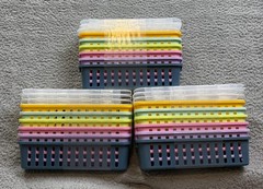 3x Up & Up Small Basket With Lid 6 Count Pastel Plastic Storage Bins Multicolor