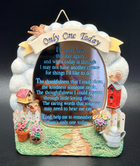 Vintage Decorative Table Top Mirror With Poem “Only One Today” Garden Theme NEW