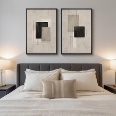 Contemporary 24×36 In Framed Abstract Art Set – Stunning Wall Decor for Any Room
