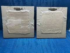 Set 2 Crackle Glass Mosaic Frames 6” Square Brown White Black Decor