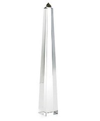 22″H Contemporary Crystal Glass Obelisk Statues Finial Figurine Home Decor