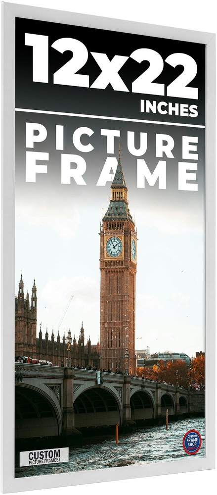 12×22 Frame White Wood Picture Photo Frame with UV Acrylic and Acid Free Backing