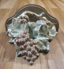 Vintage Gold Grape Cluster Wall Shelf Sconce Tuscan Italian Resin Display