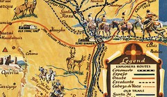 Early Pictorial Map Historical Trails Through New Mexico Wall Art Poster Vintage