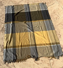 ELVANG Denmark WOOL ALPACA PLAID FRINGE EDGE THROW BLANKET SHAWL 72″ x 50″