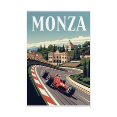 Monza Poster – Classic Formula 1 Vintage Grand Prix Racing Circuit Wall Art