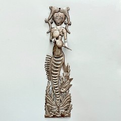 Haitian Folk Art Metal Mermaid Wall Hanging Sculpture 23″ from Recycled Oil Drum