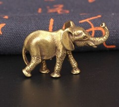 Brass Elephant Animal Statue Small Sculpture Tabletop Figurine Home Decor Gifts
