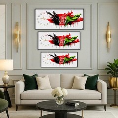 Afghanistan Flag Wall Clock Frame Aluminum Decor for Home Office Living Room