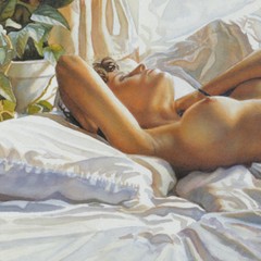 60W”x20H” LOST IN THE REVERIE by STEVE HANKS – Subject: Nudes CHOICES of CANVAS