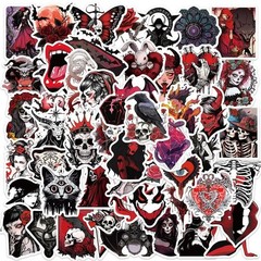 50PCS Gothic Skull Stickers Horror Graffiti Laptop Skateboard Guitar Decals