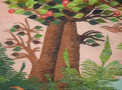5.8 FT Large Egyptian Folk Art Tapestry – Handwoven Tree of Life Wall Hanging