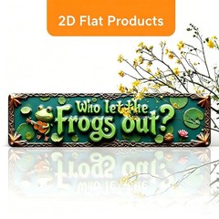 Funny Frog Lotus Leaf Metal Sign Vintage Country Style Garden Yard Decor Plaque