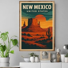 NEW MEXICO Retro Poster USA Wall Art Vintage Landscape Print Canvas Home Decor