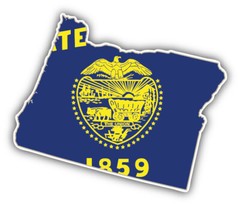 Oregon USA State Map Flag Car Bumper Sticker Decal
