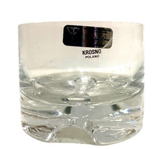Krosno Poland Crystal Art Glass Bubble Bowl Modernist Clear Centerpiece Decor