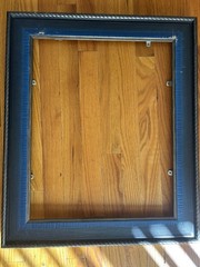 Wood Rectangular Photo Frame Black Blue 14x29in Less Than 5in Wide Used