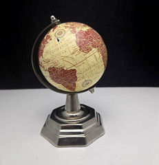 Tabletop World Globe Earth Rotating Made in India Chrome Metal Stand 7.5″ 2008