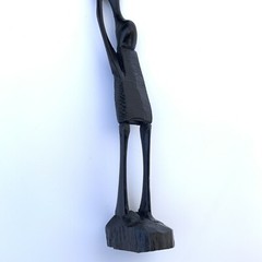 Set 3 Hand Carved Wood Tribal Figures Boho Shelf Decor