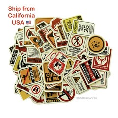 10 Matte-Glow in Dark Danger Caution Stickers 1-2”inch Door Car Cup Bin Laptop