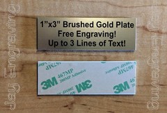 Custom Engraved 1×3 Tag Sign Plaque Plate / Gold Silver Copper or Bronze Finish