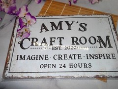 AMY’S CRAFT ROOM ~METAL WALL SIGN ~ 8 X 11.5 New NO OTHER NAMES AMY ONLY