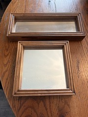 Vintage Homco by Dallas Woodcraft Wall Mirror 13 in x 5 in And 8×8 Square