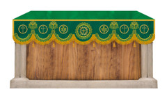 Embroidered Superfrontal Adorned with Golden Fringes for Liturgical Church use