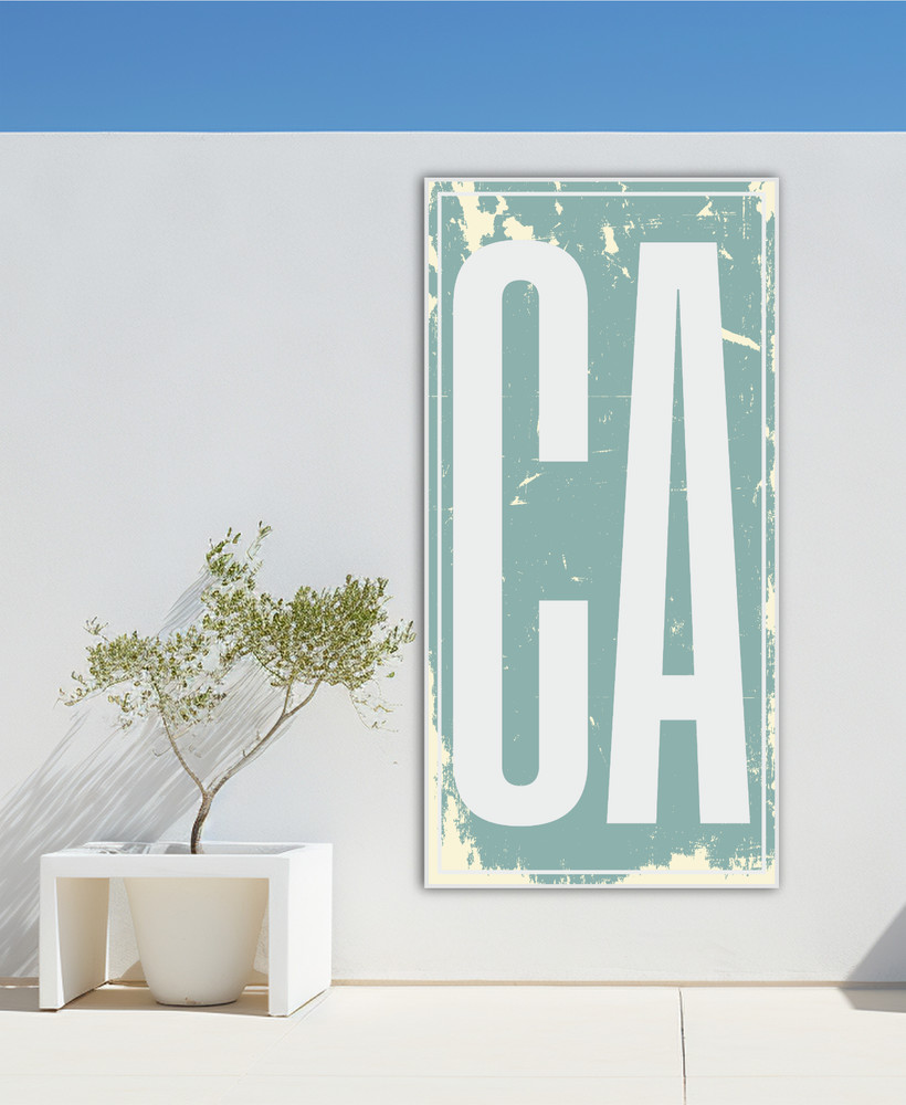 California Wall Sign – CA Aluminum Sign – Coastal Decor, Surf, Salt Life