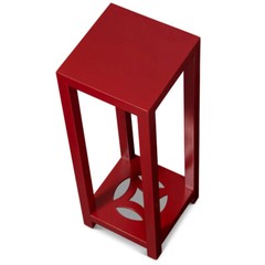 US SELLER – 31in Matte Red Finish Elmwood Ning Chou Design Pedestal