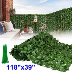 39in Artificial Hedge Faux Ivy Leaves Privacy Fence Screen Panel Home Wall Decor