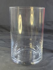 CLEAR Thick GLASS MODERN CONTEMPORARY CYLINDER Center Piece VASE 8″ T X 5″ D