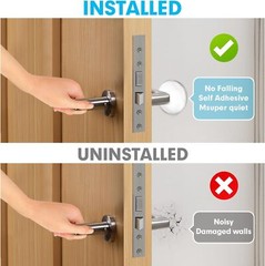Door Stoppers Wall Protector, 6 Pcs 2″ Strong 2″L x 2″W x 0.32″Th, Clear