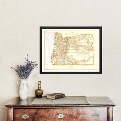 Old Map of Oregon 1876 – Vintage Oregon Art