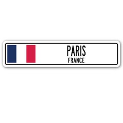 PARIS FRANCE Street Sign French flag city country road wall gift