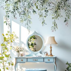 Green Plants Leaves Wall Decals Peel and Stick Large Floral Flowers Wall Sticker