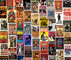 25/50 Rock Concert Poster Sticker Pack – Waterproof Vinyl – Beatles Springsteen