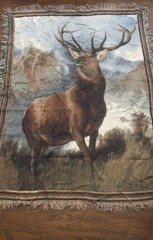 MONARCH OF THE GLEN Deer Buck Wildlife Hunt Tapestry Afghan Throw Blanket 66×48