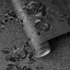 Trendy Black Floral Wallpaper Easy Installation for Instant Room Upgrade