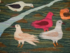 4.5ft Handwoven Bird Tapestry – Colorful Nature Wall Hanging Art – Woven Kilim