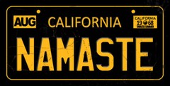 Vintage namaste California license plate decorative steel sign